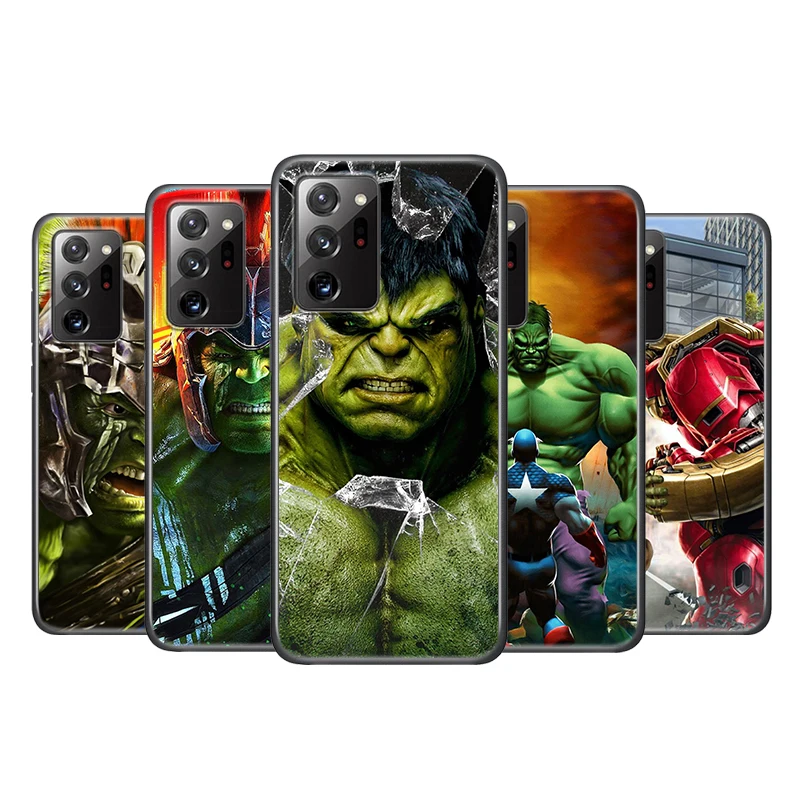 

Hulk Marvel Avengers for Samsung Note 20 Ultra Plus 10 9 8 F52 M62 M60 M31 M02 Core Silicone Soft Black Phone Case