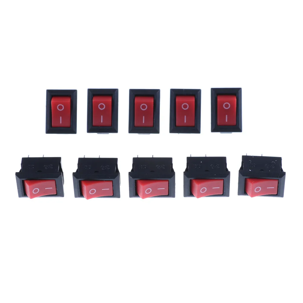 

New 10pcs/lot Rocker Switches 2 Pin 10x15mm SPST ON/OFF Soldering Terminal Boat Rocker Push Button Switch 3A AC 250V Switches