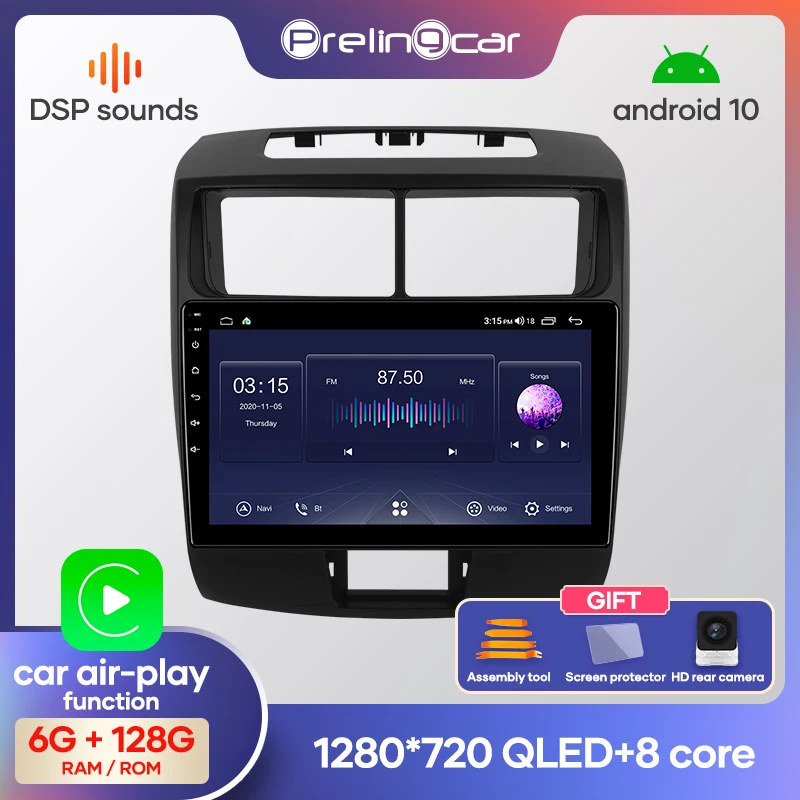 Автомагнитола Prelingcar Android 10 0 2 din DVD мультимедийный видеоплеер GPS навигация для TOYOTA