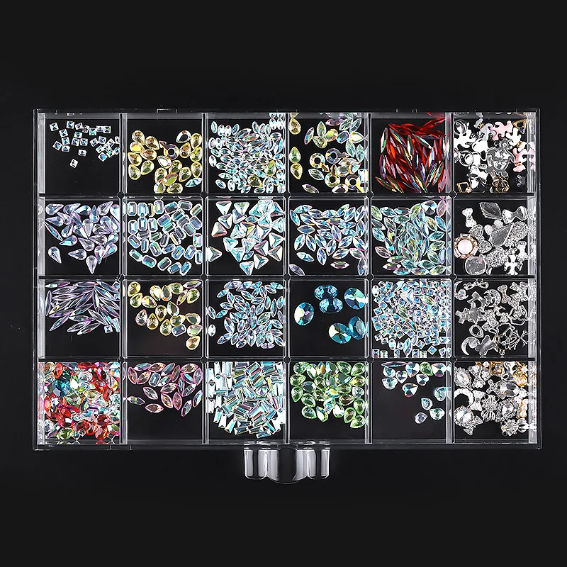 

120 Girds Nail Decoration Storage Jewelry Box Manicure Ornament Drawer Removable Acrylic Transparent Desktop Storage Box D240