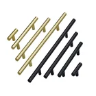 Ручка из матовой нержавеющей стали, 2-20 дюймов, ручка для мебели, ящика для кухни, дверная ручка для шкафа черная, золотая ручка для шкафа