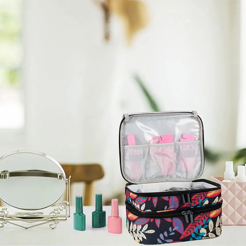 

Nail Polish Organizer 30 Bottles Holder Women's Large Cosmetic Essential Oil Case Makeup Bag for Nail Polish and Manicure Set