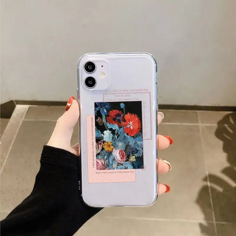 

aesthetics funny pattern Phone Case Transparent for iPhone 6 7 8 11 12 s mini pro X XS XR MAX Plus