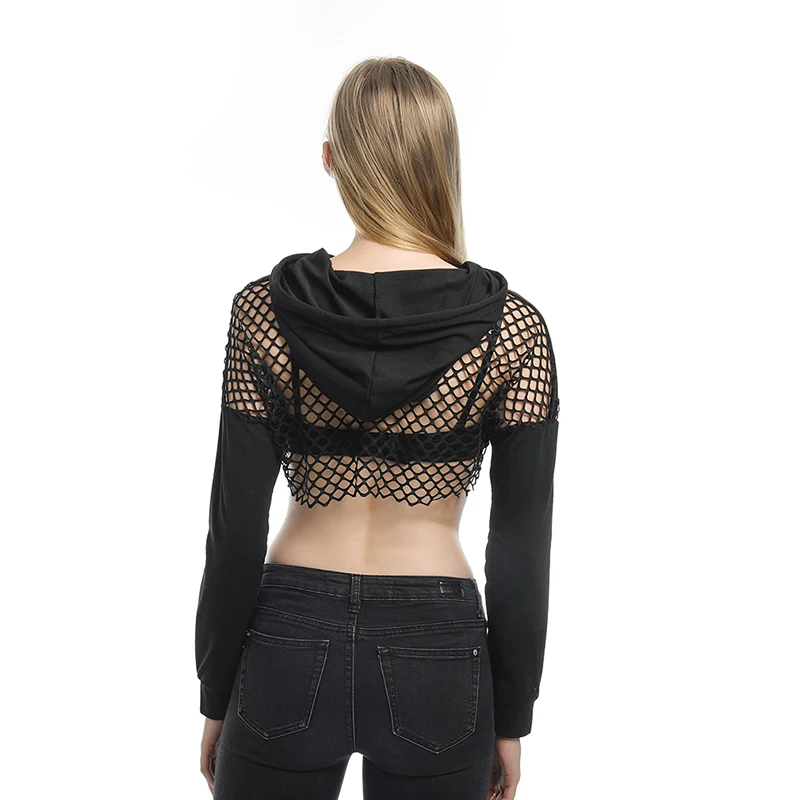 

2020 Black Crop Top Sweatshirt Long Sleeve Women Hoodies Hooded Streetwear Harajuku Hoodie Kpop Hoody