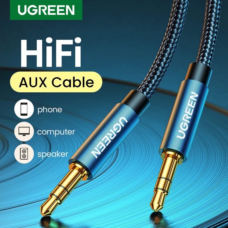 

UGREEN 3.5mm Adudio Cable Stereo Auxiliary AUX Cord Gold-Plated Male to Male Braided Cable for Car Home Stereo Headphone Speaker