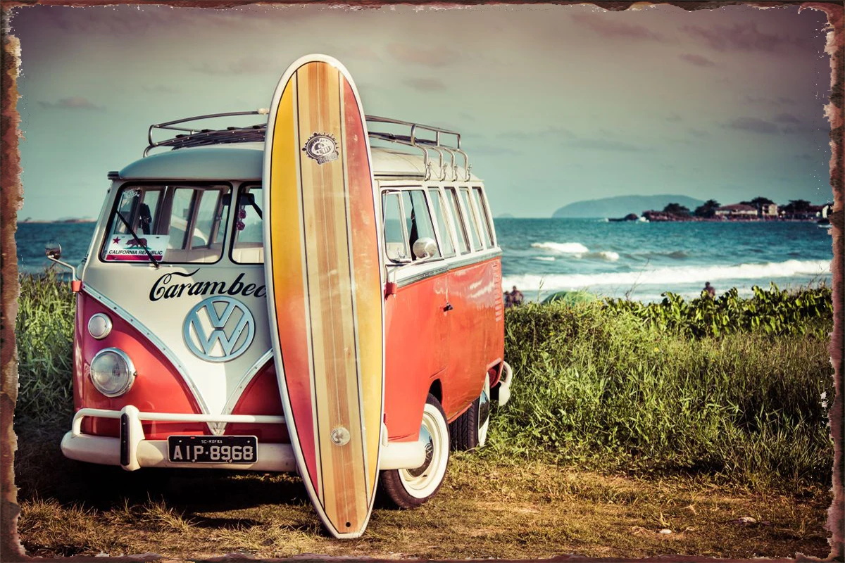 

Жестяные тарелки для серфинга и фургона, декор для комнаты, винтажный металлический Ретро знак, жестяной знак для искусства, мужская пещера,...