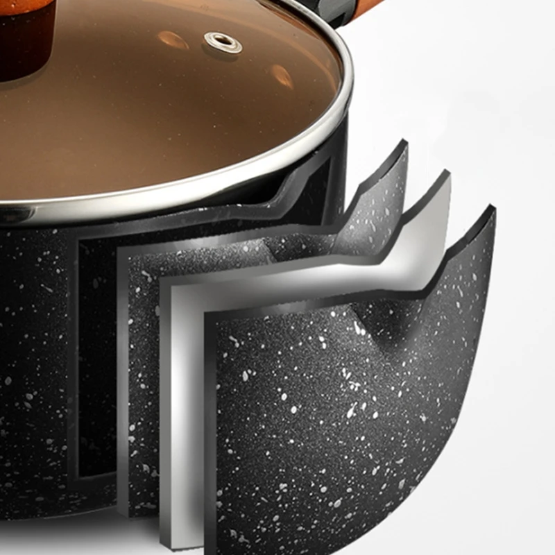 

Maifan Stone Pot with Lid Japanese Style Snow Pan Non-Stick Pan Household Pot Soup Pot Fryer