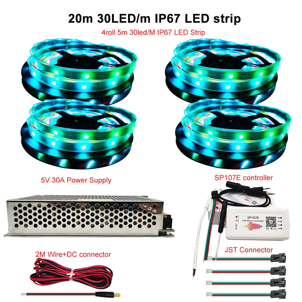 Светодиодная RGB лента WS2812B индивидуальная Модифицированная лампа WS2812 с Bluetooth