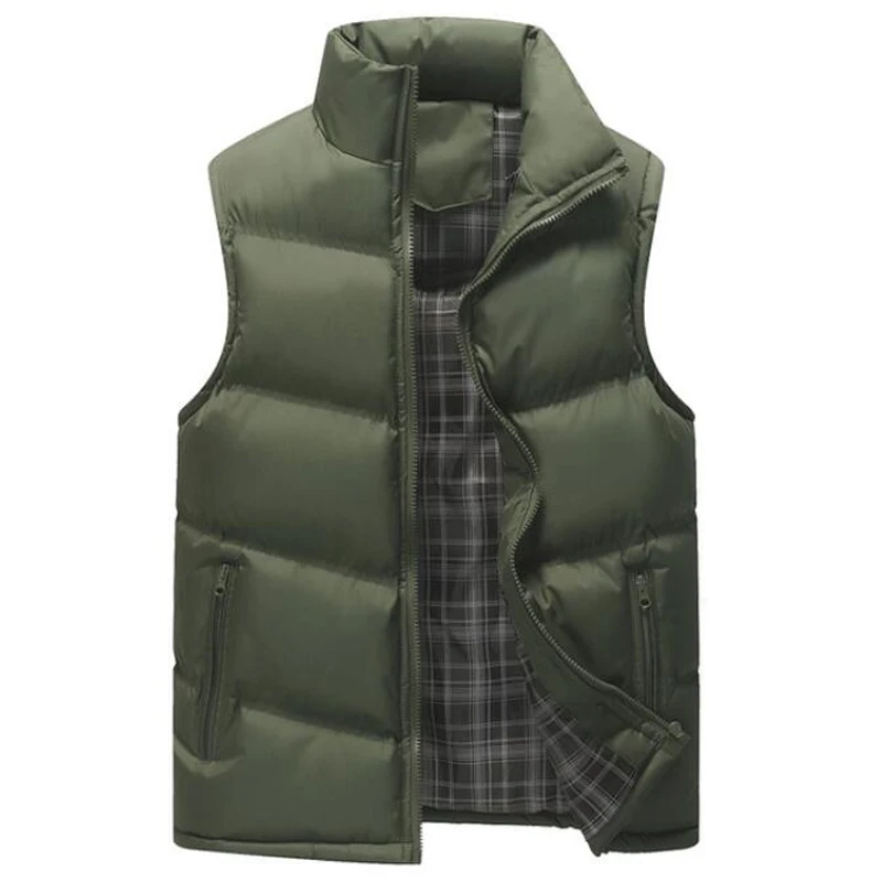 

Vest Men Sleeveless Jacket New Thicken Cotton Warm Vests Gilet Male Stand Collar Casual Windbreaker Autumn Winter Waistcoat 5XL
