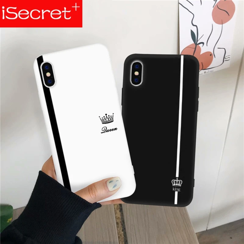 Король Королева влюбленные пара чехол для Xiaomi Redmi Note8 pro Note7 K20 9 8 6X S2 черный белый