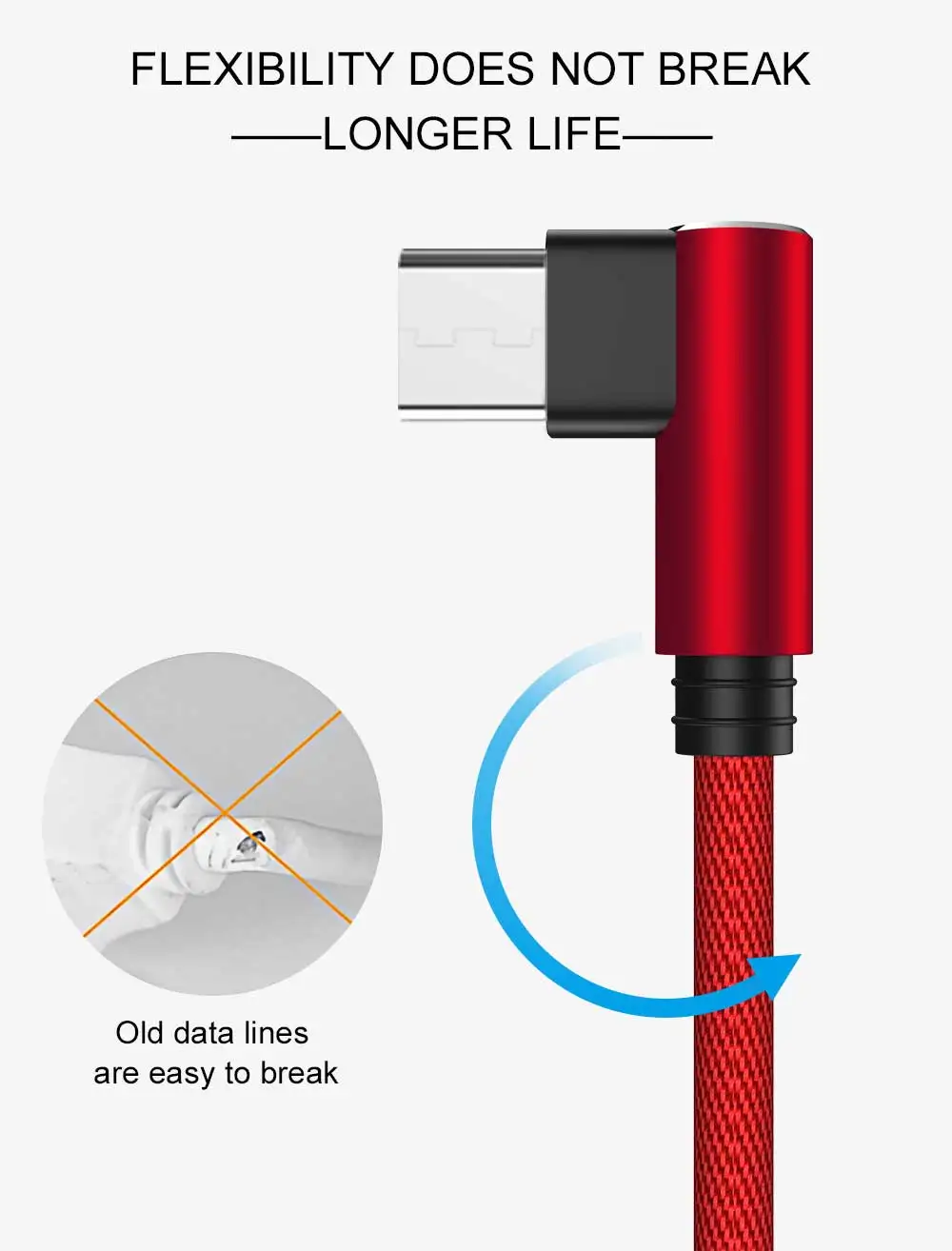 AFY Micro USB кабель 3A быстрое зарядное устройство USB шнур 90 градусов локоть нейлон плетеный кабель для передачи данных для samsung sony Xiaomi Android телефон