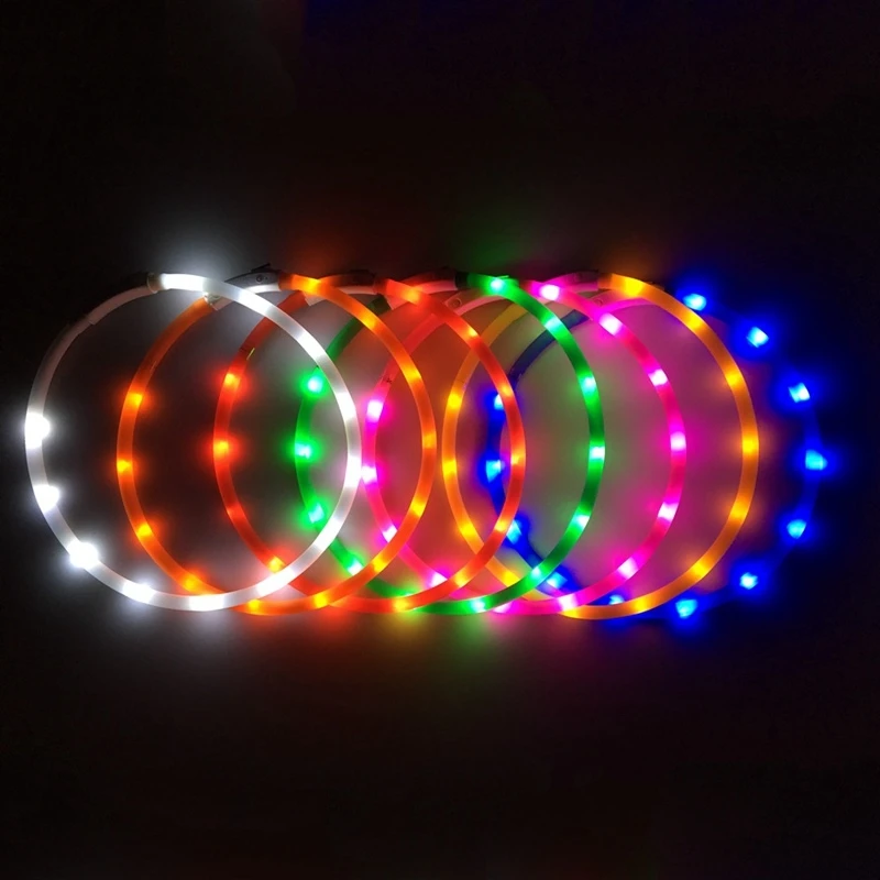 Товары для домашних животных перезаряжаемый от USB светодиодный ошейник собак