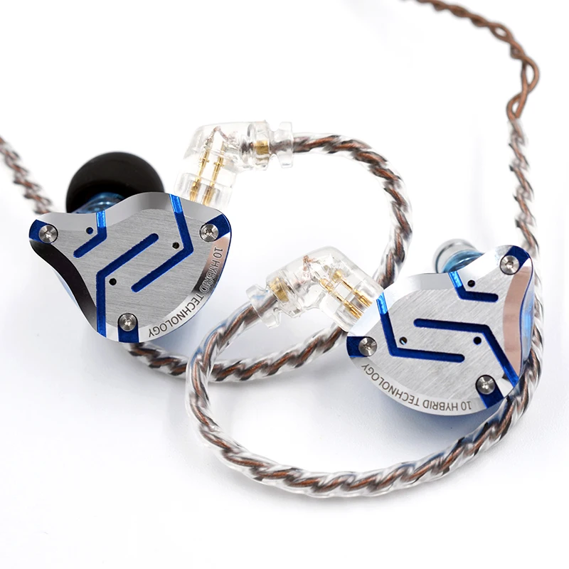 KZ ZS10 Pro металлическая гарнитура 4BA + 1DD гибридные наушники вкладыши Спортивная с
