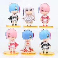 kawaii figurine re life in a different world from zero rem ram anime action figure dolls car ornaments