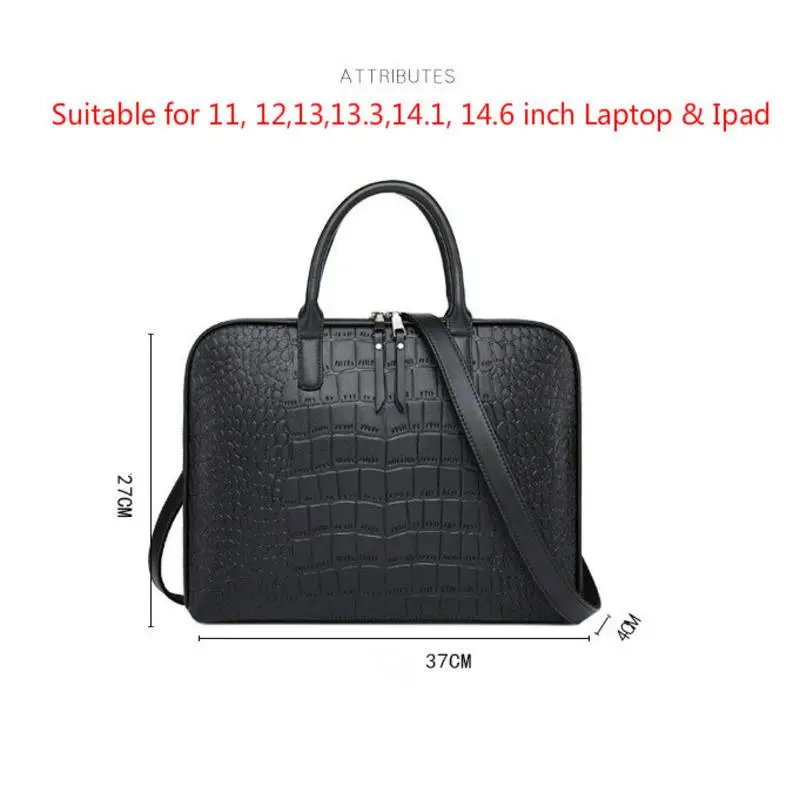 

2021 Business Women's Briefcase Leather Handbag Women Totes 15.6 14 Inch Laptop Bag Shoulder Office Bags For Female Briefcases