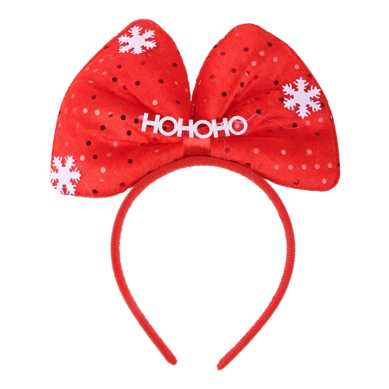 

Makeup Face Cosmetic Headband for Women Girl Christmas Bowknot Hairhoop Headband New Year Costume Headdress