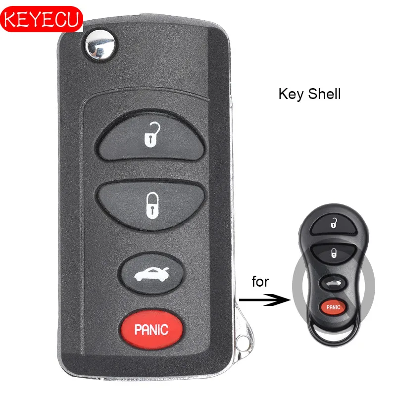 KEYECU складной дистанционный ключ оболочки 2B/2 + 1B/3B/3 1B для Chrysler 300M город и страна