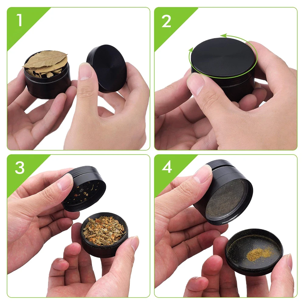 

Handmade Tobacco Weed Grinder Muller Mill Pollinator 4-Layer Grinder Spice Grass Herb Grinder Smoke Crusher Smoking Accessories