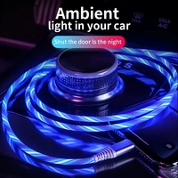 glowing usb c cable mobile phone charging cable led light micro usb type c charger for samsung xiaomi iphone charge wire cord