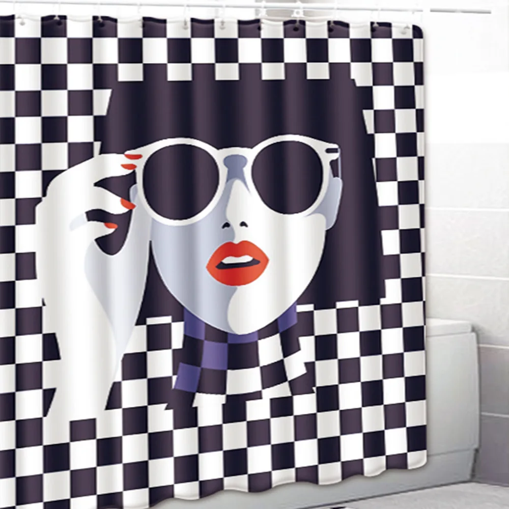 Современные модные дамские занавески для душа с крючками домашние декоративные