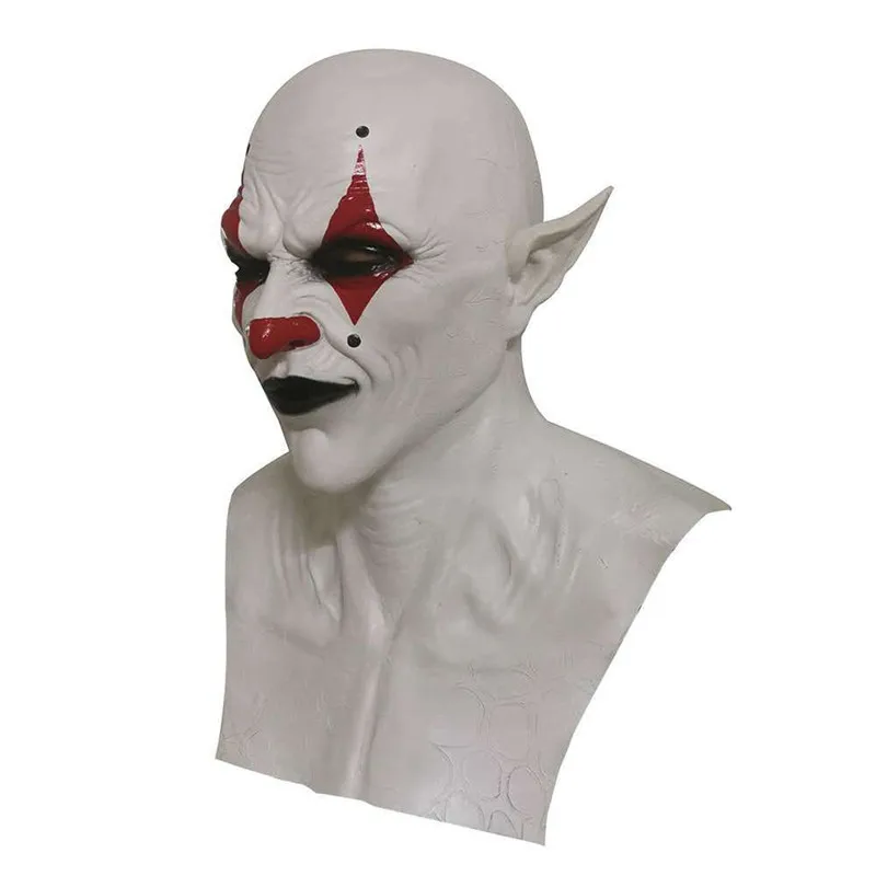 

Black Devil Costume Fallen Props Angel Latex Mask Halloween Yellow Green Demon Horror Emulsion Masks Headgear For Women Mens