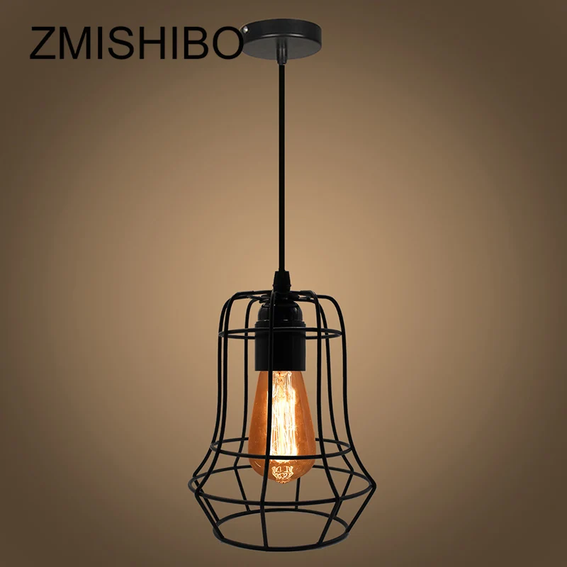 ZMISHIBO нерегулярные железные клетки дизайн подвесные светильники Регулируемая длина подвесной светильник E27 Droplights домашний подвесной светильник - Цвет корпуса: Type G