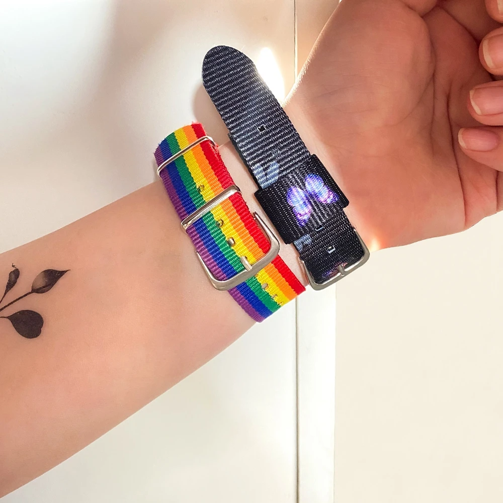 DAXI радужные браслеты с бабочками для женщин и мужчин регулируемые ромашками пар