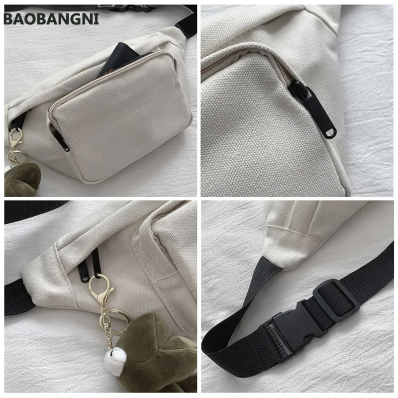 

Leisure Canvas Waist Bag Fanny Pack Trend Belt Bags Crossbody Chest Pack High Quality Women Bag Shoulder Waist Packs