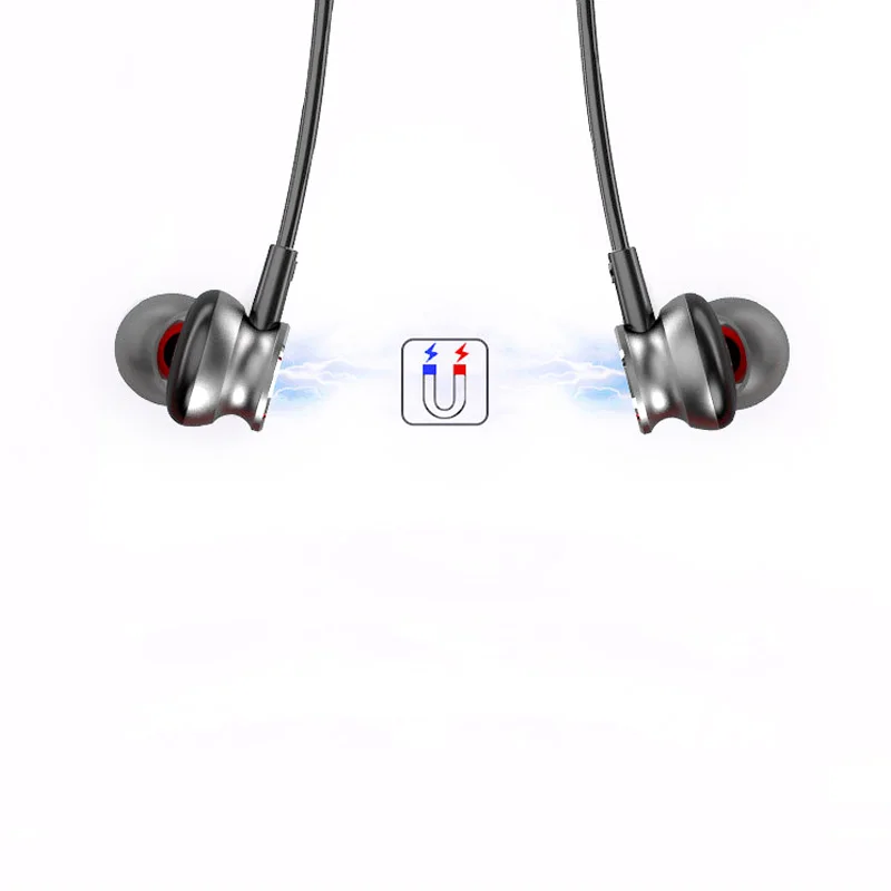 Спортивные шейные магнитные беспроводные Bluetooth наушники стерео спортивные