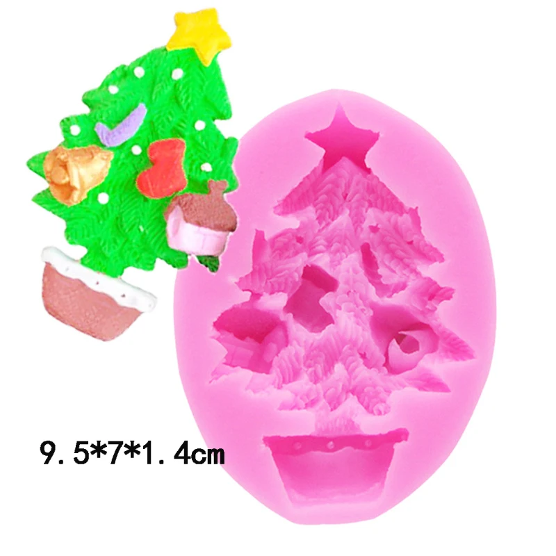 Силиконовая форма в виде рождественской елки колокольчика для мыла украшение