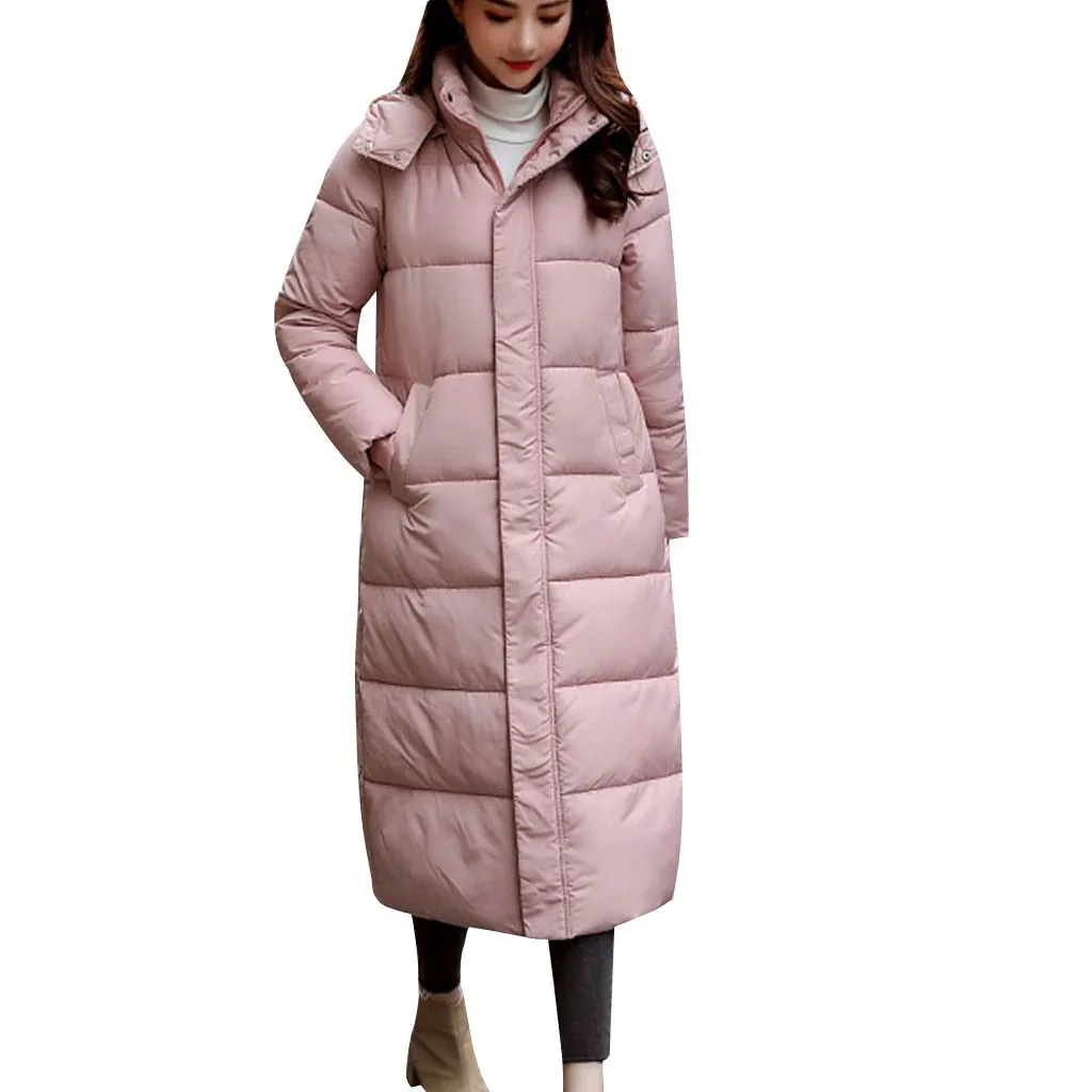 Женское зимнее пальто с длинным рукавом abrigos mujer invierno теплое хлопковое manteau femme hiver