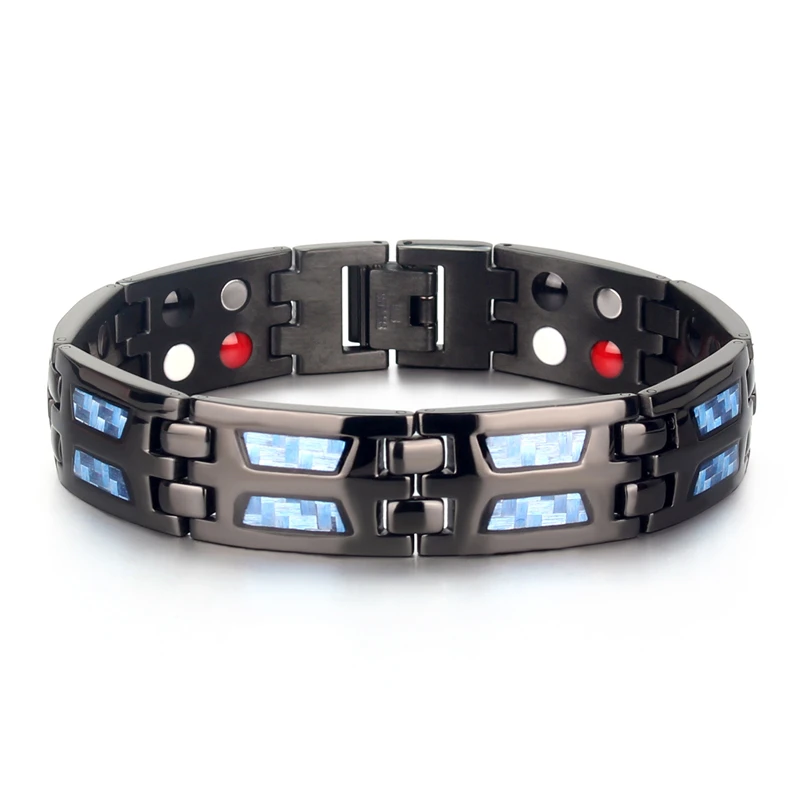 Никогда не Fade15mm Нержавеющая сталь браслет цепочка с магнитным камнем