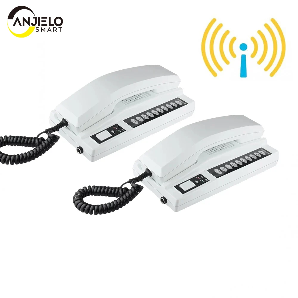 

New Wireless 2.4GHz 433MHz Recharged Audio Intercom System Secure Interphone Handsets Expandable for Warehouse Office home phone