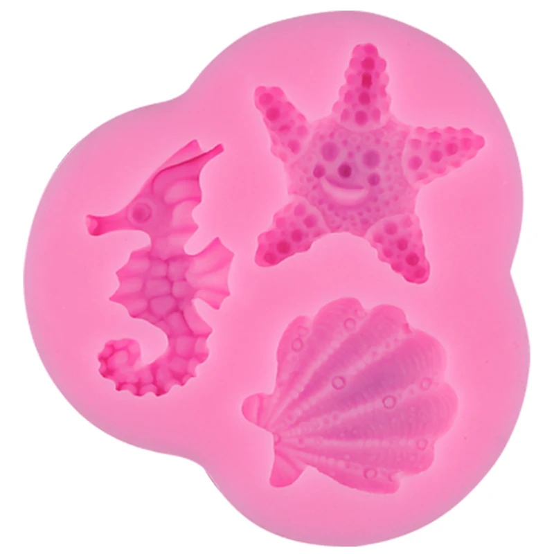 

Starfish Seahorse Shell Fondant Silicone Mould Ocean Series Cake Decoration Accessories Small Fish Chocolate Mould 8*8.5CM