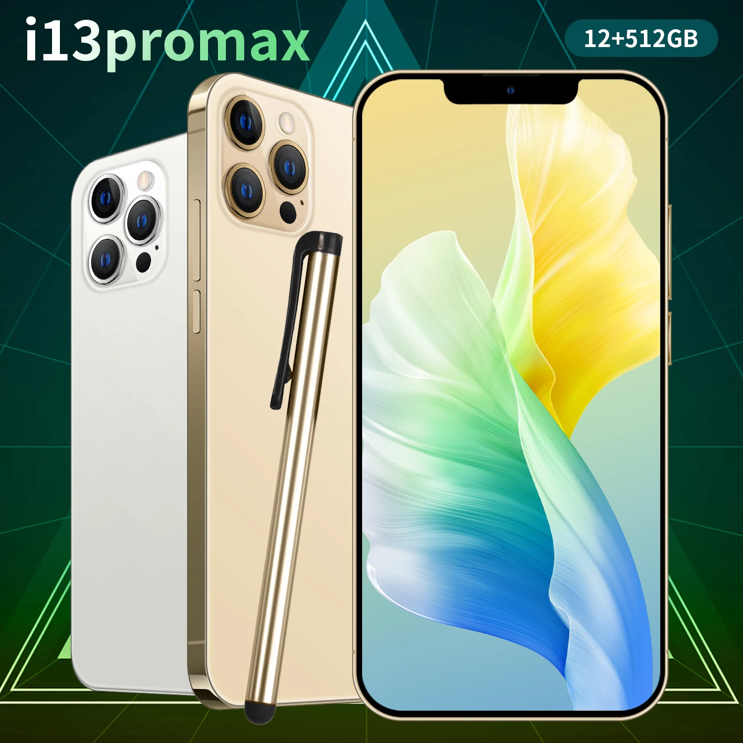 

Hot Sale Smartphone I13 Pro max Global Version 6.7 12GB 512GB 6800mAh Battery Snapdragon 888 16MP 32MP Camera Face ID Cellphone