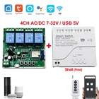 Релейный модуль WIFI Smart Switch 4CH 5V-32V 85-250V Tuya умный модуль реле Smart Life APP Таймер для умного дома Alexa Google