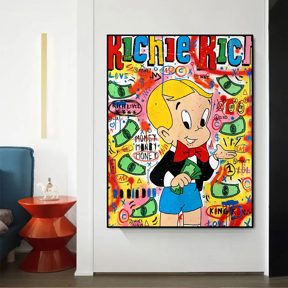 

Canvas Painting Street Graffiti Art Pop Rich Money Poster Print Wall Art Picture For Living Room Home Decor Frameless