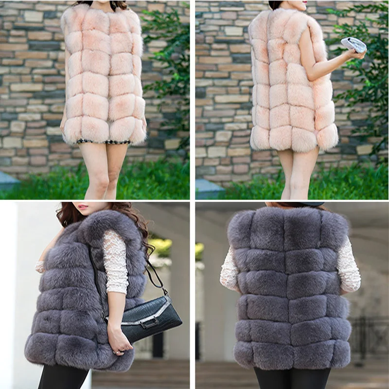

Winter coat women natural fur fur jacket Casual diamond block style women's vest fox fur coat real fur fox fur vest fur coat