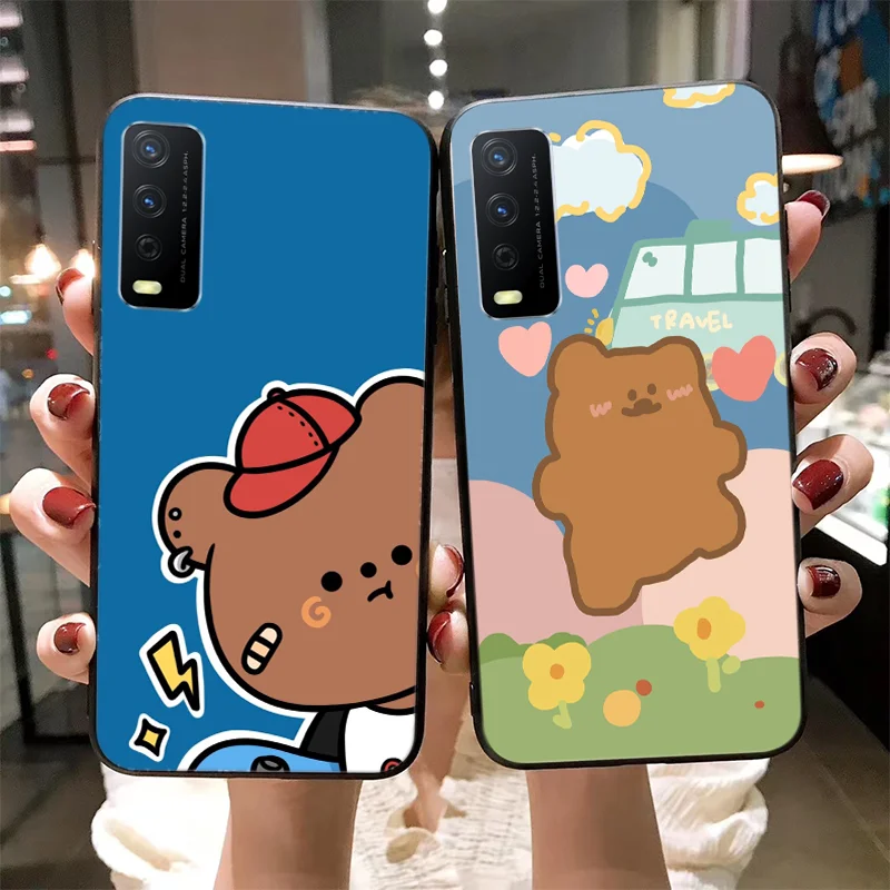 

Little Bear Boutique Phone case for vivo y20 y30 y50 y53 y52 y31 y53 y18 Y19 Y15 Y12 Y51 Y85 Y97 Y70s Y12 Y11 Silicone case