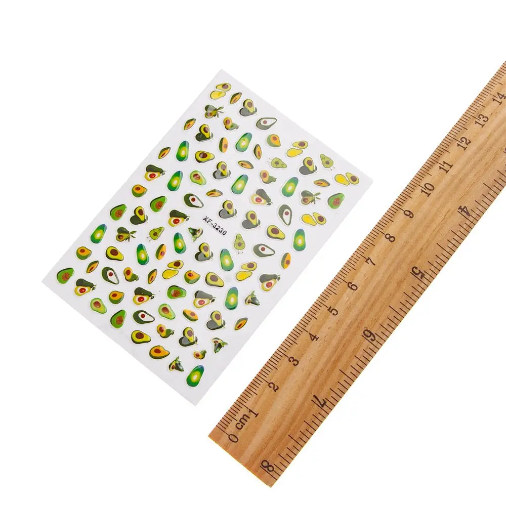 

Маникюрная аппликация авокадо наклейки Животные Дизайн ногтей Кактус Цветок Лак для ногтей накладки для ногтей самоклеящиеся наклейки для...