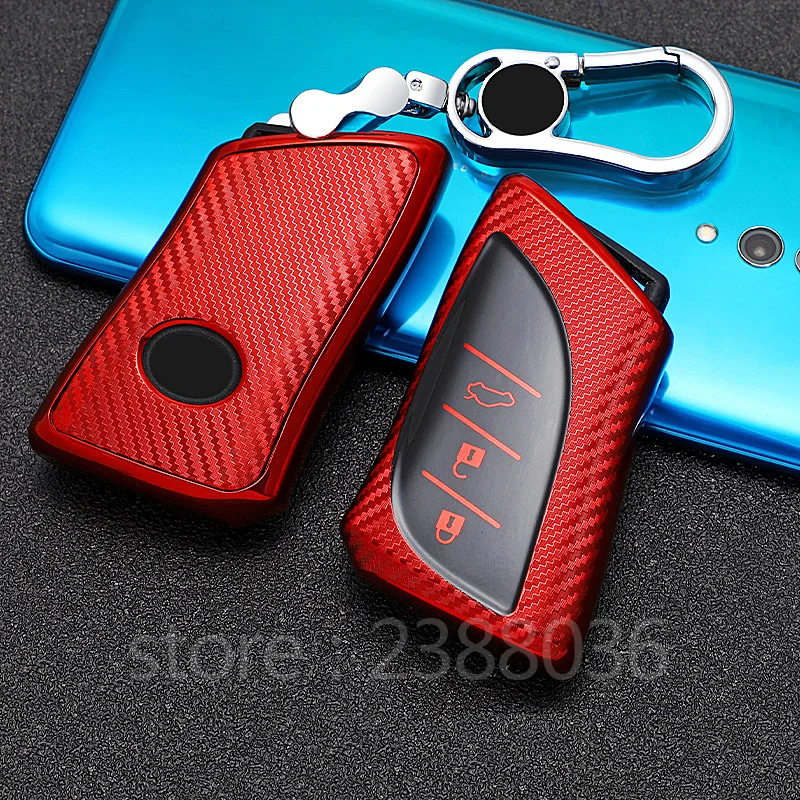 1 х Защитный чехол для ключа из ТПУ в стиле углеродного волокна Lexus 2018 2019 IS ES GS LS500h NX