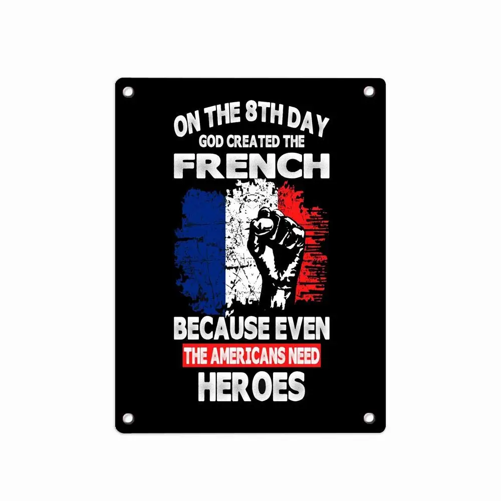 

На 8 дней Бог создал французских американских героев декоративная настенная жестяная вывеска металлический декор настенное искусство гара...