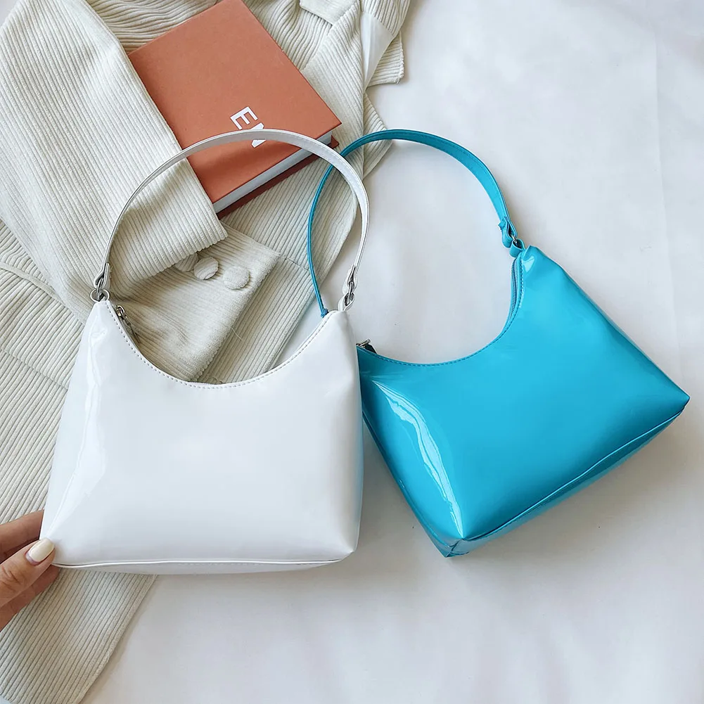 

Retro Shopper Bag Patent Leather Desginer Bags Lady Shoulder Bags for Women Trend 2022 Hobos Luxury Handbag Shopper Phone Purse