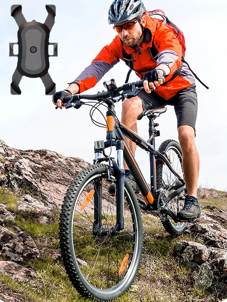 

Bike Phone Holder Mount, Secure Lock & Full Protection Bicycle Holder for Mountain Bike Motorcycle for 4-6.8 inch Smartphone
