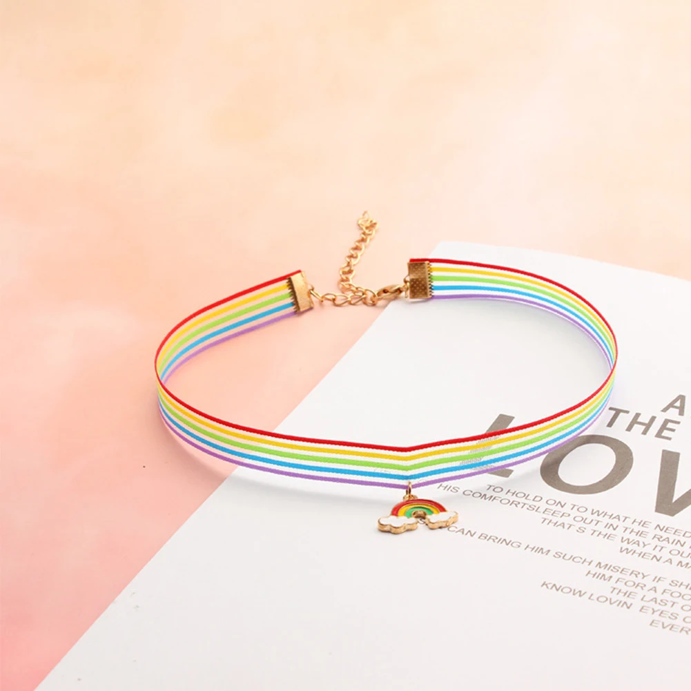 1 предмет Новинка Мода полиэстер Радужное колье ожерелье для женщин ювелирные
