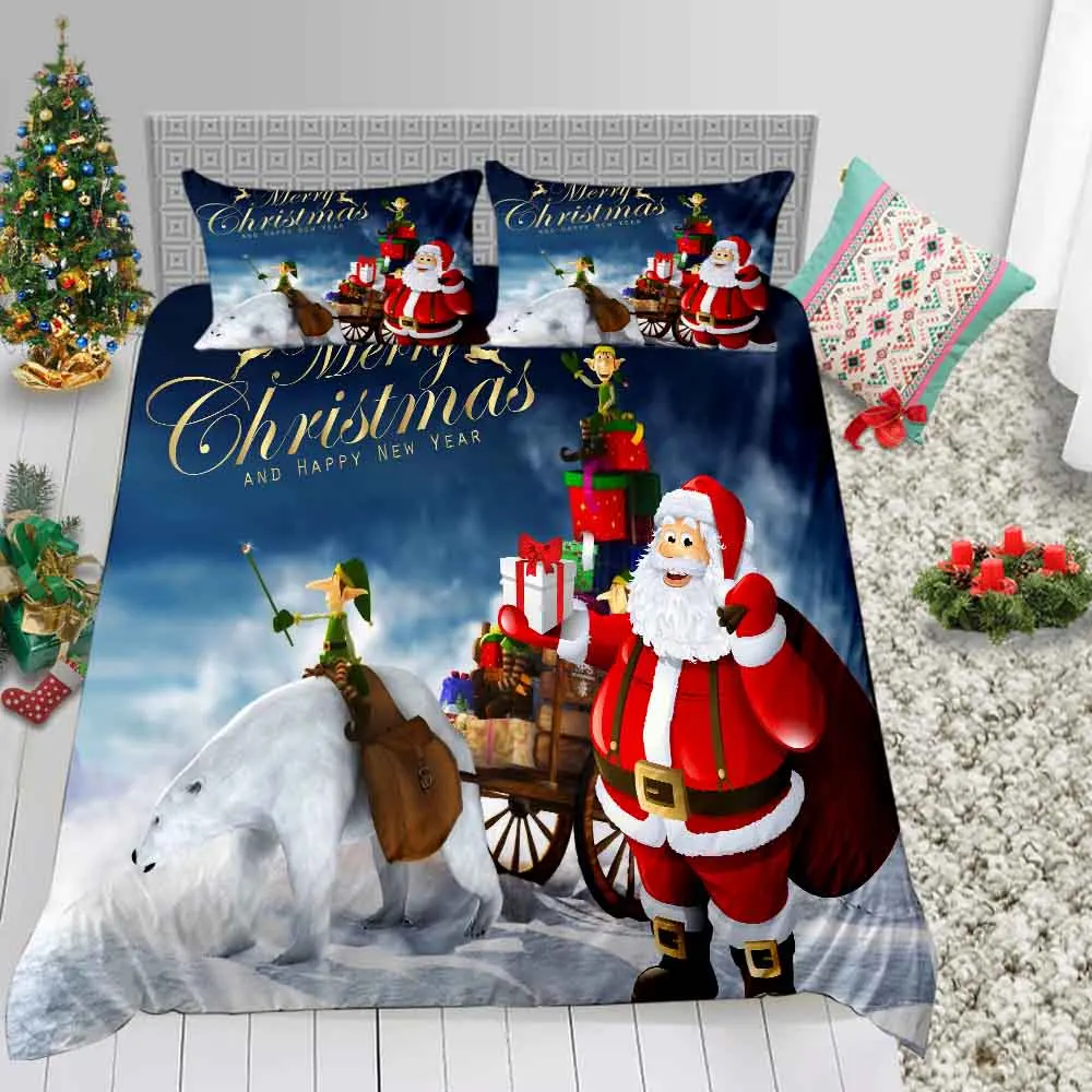 8 Merry Christmas Санта Клаус постельных принадлежностей модное одеяло крышка один двойной Король Размер подарки на праздник простыня спальный Декор - Цвет: 8