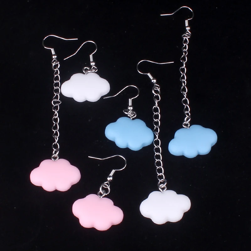 Корейские модные милые серьги из смолы с облаками для женщин, новинка 2021, романтическая погода, бриджи для женщин di283