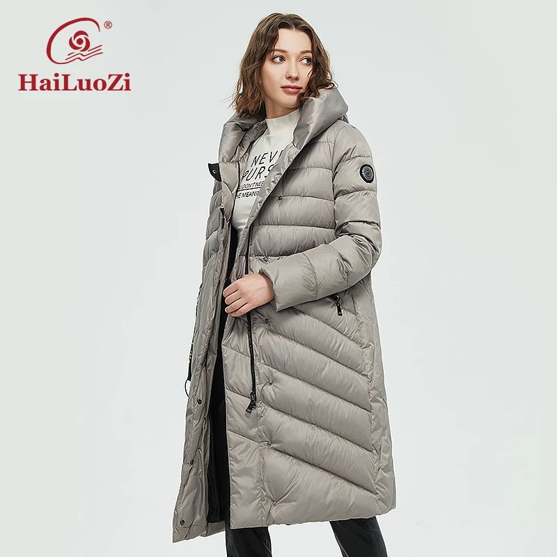 HaiLuoZi 2022 зимняя женская модная теплая длинная хлопковая одежда большого размера