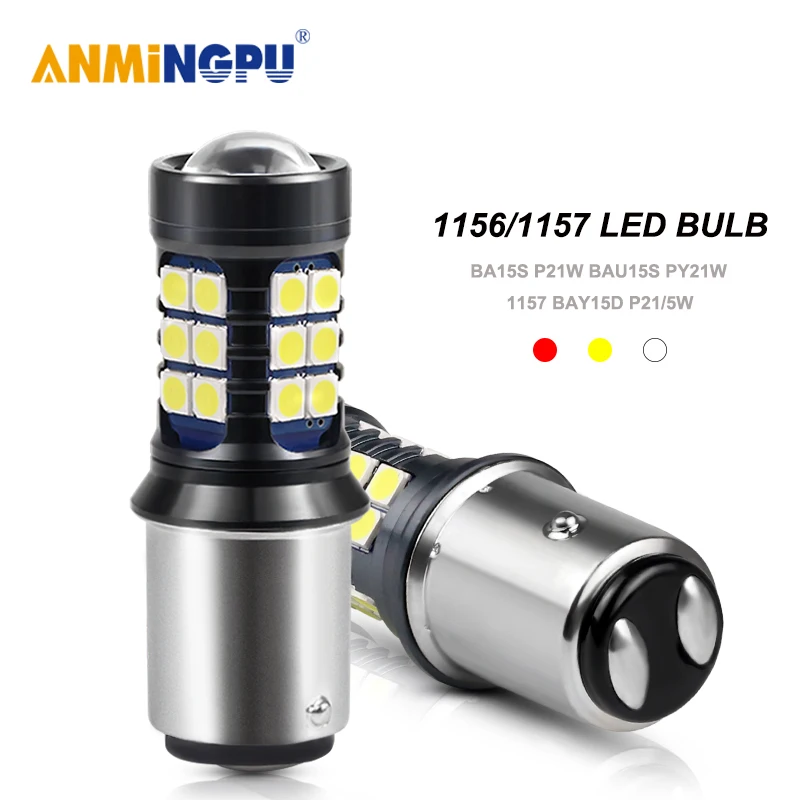 Светодиодная сигнальная лампа ANMINGPU 2x 1157 BAY15D P21/5 Вт 3030SMD 1156 P21W Led BA15S BAY15S PY21W