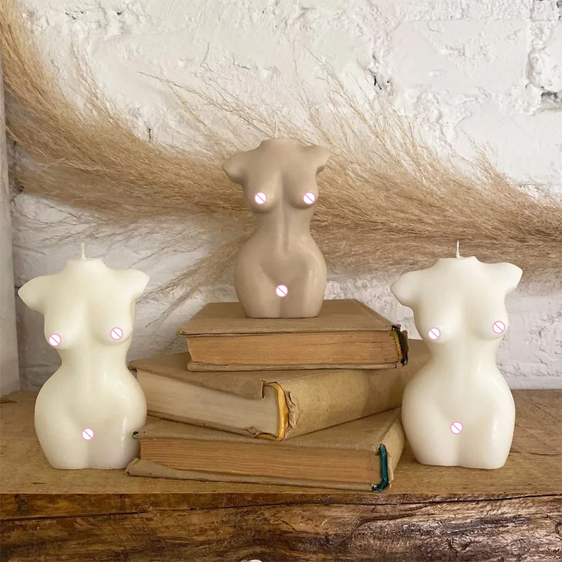 Силиконовая форма для свечей с изогнутым телом большая эстетичная голая Женская